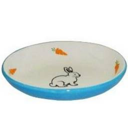 Yarro Miska Ceramiczna Owalna Dla Królika Niebieska 13x9x2,5cm