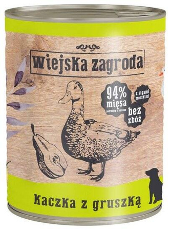 Wiejska Zagroda Karma Dla Psa Kaczka z Gruszką 800g