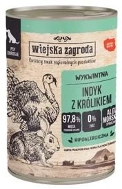 Wiejska Zagroda Karma Dla Psa Indyk Królik 400g