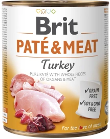 Brit Pate & Meat Dog Turkey puszka 800g