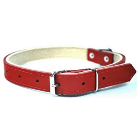 Chaba Skórzana Obroża Dla Psa Czerwona 16mm/45cm