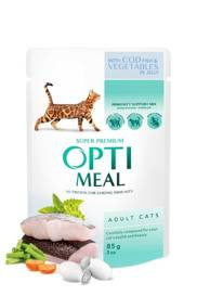 Optimeal Kot Saszetka 85g Dorsz Warzywa Galaretka