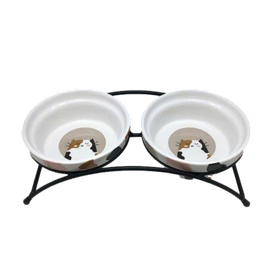 Yarro Miska Ceramiczna Dla Kota Podwójna 13x5cm