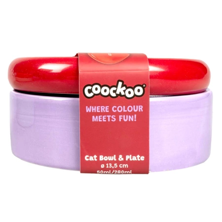 Coockoo Funky Miski dla Psa Kota 50/280ml Czerwony-Fiolet