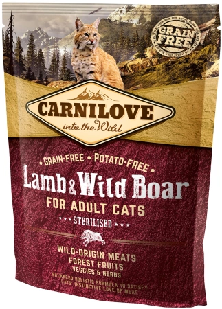 Carnilove Cat Lamb & Wild Boar Sterilised - jagnięcina i dzik 400g