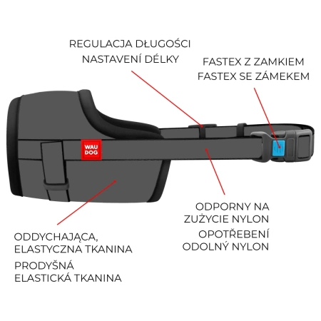 WAUDOG Nylon Kaganiec Dla Psa Czarny NASA M