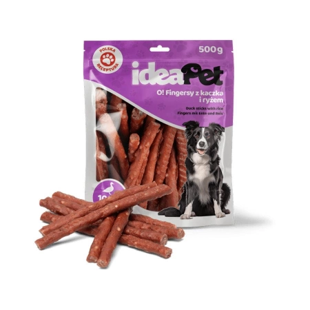 Ideapet Przysmak dla Psa Fingersy Kaczka Ryż 500g