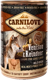Carnilove Dog Wild Meat Venison & Reindeer Adult - dzik i renifer puszka 400g