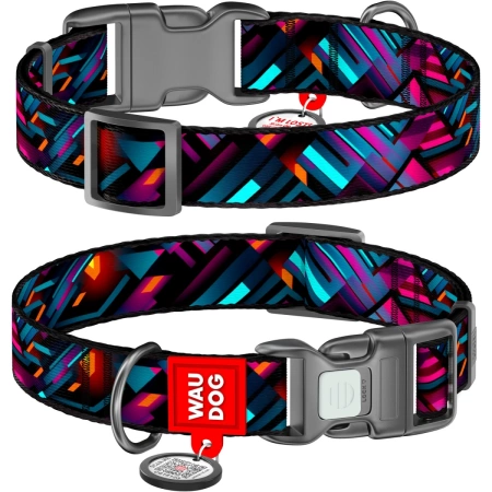 WAUDOG Obroża Dla Psa Czarna Światy Adresówka QR XL