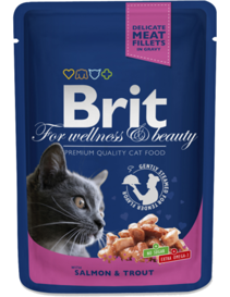 Brit Premium Cat Adult Łosoś + Pstrąg saszetka 100g
