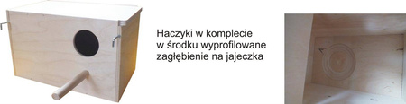 Pinokio Lęgówka Mała Dla Papugi Falistej Drewniana 2szt