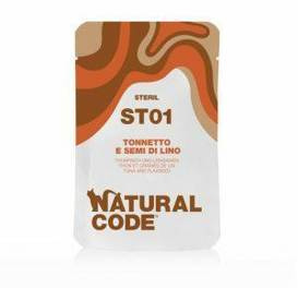 Natural Code Kot Saszetka 70g St01 Tuńczyk Siemię Lniane Pokarm Dla Kotów Sterilizowanych