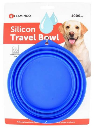Flamingo Miska Dla Psa Podróżna Niebieska 1L