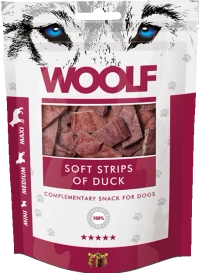 Woolf Przysmak Pies Soft Strips of Duck, Paski Kaczka 100g