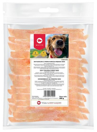 Maced Przysmak Dla Psa SM Paseczki z Piersi Kurczaka Miękkie 500g