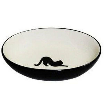 Yarro Miska Ceramiczna Owalna "Czarny Kot" 15,5x11x4cm