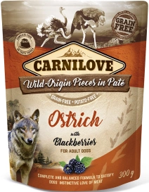 Carnilove Pies Saszetka 300g Ostrich& Blackberries / 12, karma dla psa