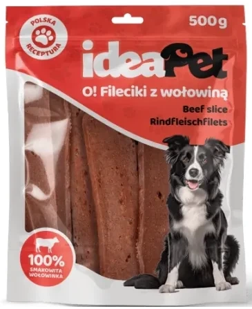 Ideapet Przysmak dla Psa Fileciki Wołowe 500g