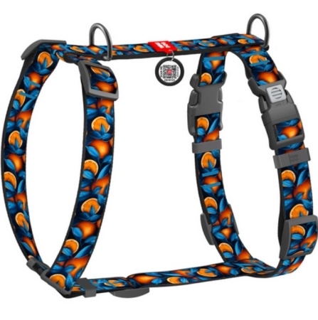 WAUDOG Nylonowe Szelki Dla Psa Pomarańcze Adresówka QR M