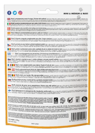 Woolf Przysmak Pies Chicken With Seafood, Kurczak Owoce Morza, 100g