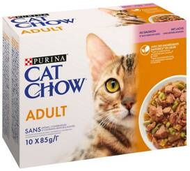 Purina Cat Chow Mokra Karma Dla Kota Łosoś Fasolka 10x85g