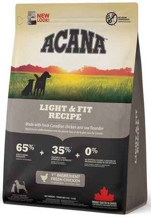 Acana Light & Fit Dog Karma Dla Psa Kurczak Flądra 2kg