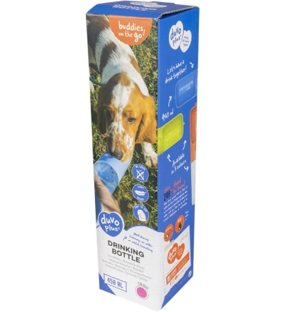 Duvo+ Butelka Podróżna dla Psa Różowa 450ml