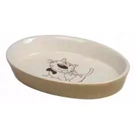 Nobby Miska Dla Kota Ceramiczna Oval Brąz 120ml 17x11x2,5 cm