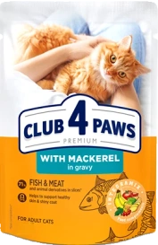 Club 4 Paws Karma Dla Kota Makrela Sos Saszetka 85g