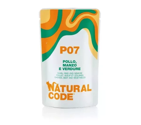 Natural Code Kot Saszetka 70g P07 Kura/ Wołowina/Warzywa