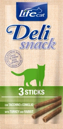 Life Cat Kabanosy dla Kota Indyk Królik 3x5g Deli Snacks