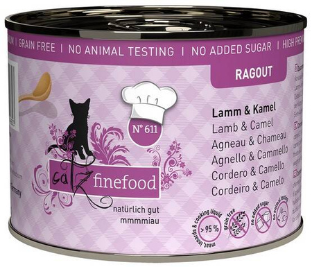 Catz Finefood N611 Karma dla kota Jagnięcina Wielbłąd 190g
