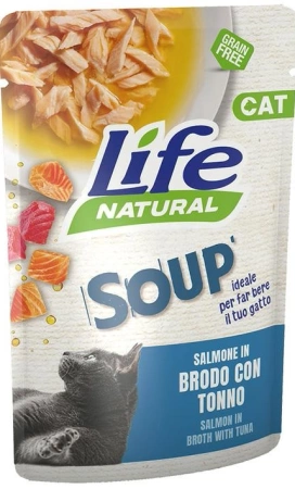 Life Cat Natural Zupa dla Kota Łosoś Tuńczyk 12x60g