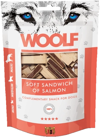 Woolf Przysmak Pies Soft Sandwich Salmon, 100g