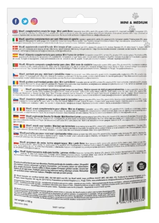 Woolf Przysmak Pies Mini Lamb Bone, 100g