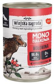 Wiejska Zagroda Karma Dla Psa Mono Wołowina 400g