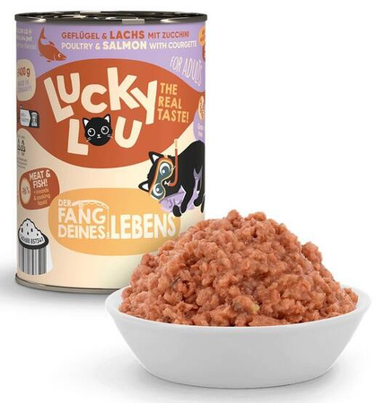Lucky Lou Karma Dla Kota Drób Łosoś Puszka 400g