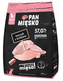 Pan Mięsko Karma Sucha Dla Kociąt Kurczak Królik Chrupki XS 400g