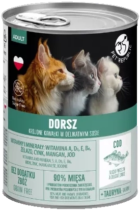 Pet Republic Mokra Karma dla Kota Dorsz Puszka 400g