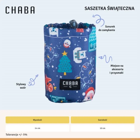 Chaba Świąteczna Saszetka na Smakołyki dla Psa Niebieska