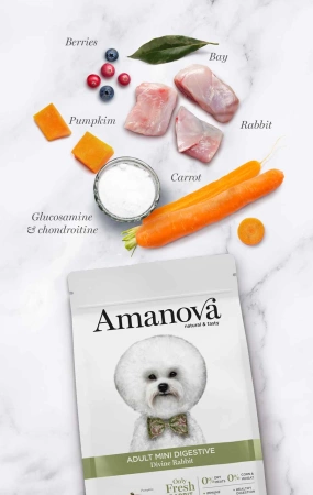 Amanova Mini Digestive Karma dla Psa Królik 800g