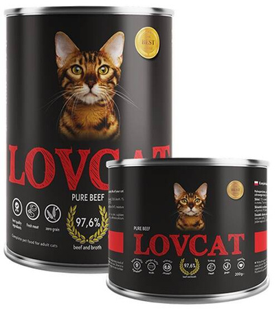 Lovcat Karma Dla Kota Pure Wołowina 400g