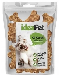 IdeaPet Przysmak dla Psa Kostki Królik z Ryżem 9cm 500g