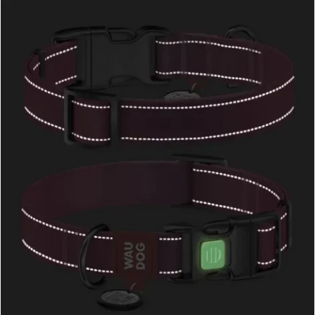 WAUDOG Mono Obroża Dla Psa Niebieska Z Adresówką QR L