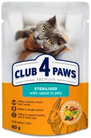 Club4Ł Kot Sterylizowany Saszetka 80g Królik