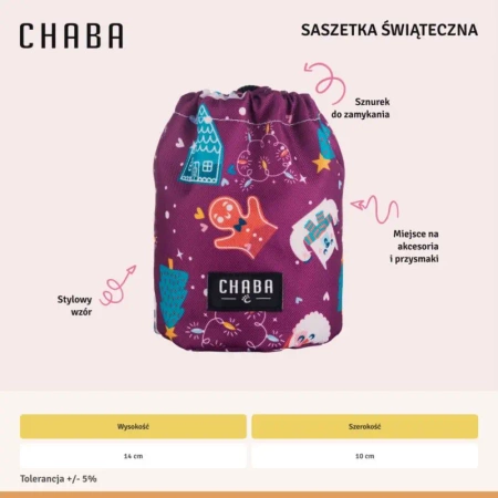 Chaba Świąteczna Saszetka na Smakołyki dla Psa Burgund