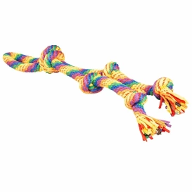 Duvo+ Tęczowy Sznur dla Psa z 4 Węzłami 55x10x7cm
