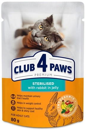 Club4Ł Kot Sterylizowany Saszetka 80g Królik
