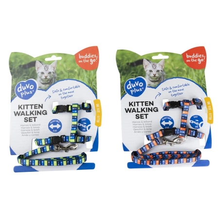Duvo+ Zestaw Smycz i Szelki Dla Kociąt Rybki 15-25 cm/8mm
