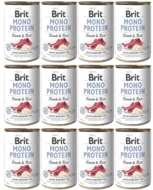 Brit Karma Monoproteinowa dla Psa Jagnięcina Ryż 12x400g